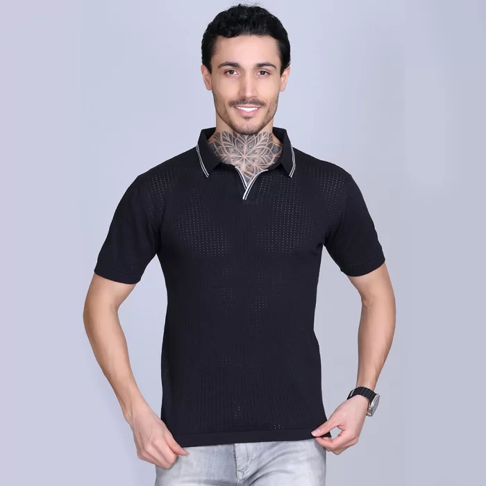 Premium Knit Polo T-Shirts for Men – Stylish & Comfortable