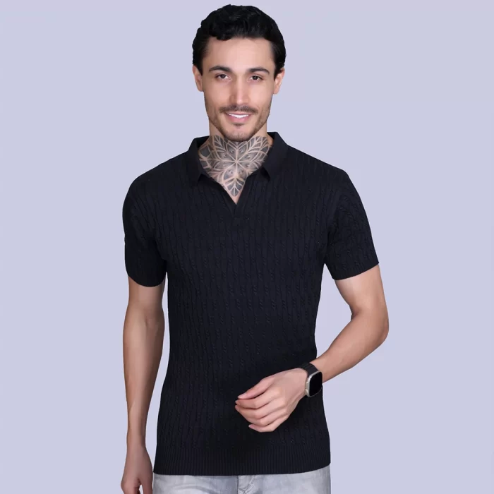Textured Polo T-Shirt for Men – Everyday Wear