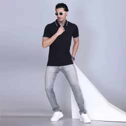 Cable Knit Polo T-Shirt for Men – Everyday Wear - Image 6