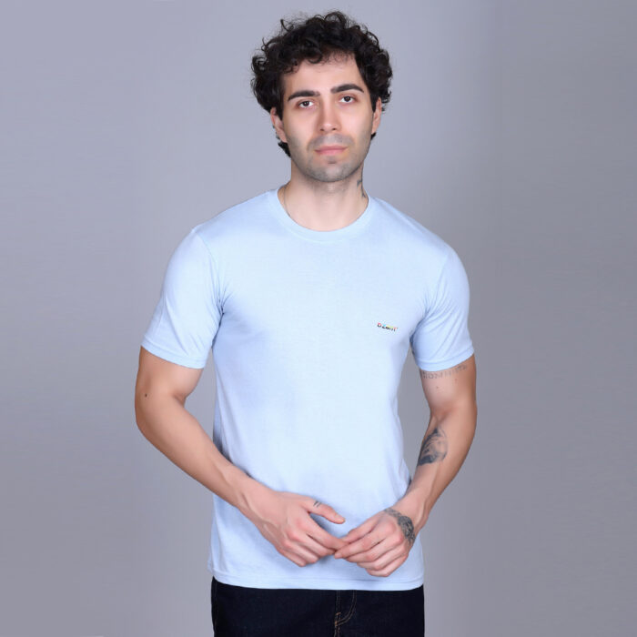 Men's Round Neck Plain Cotton T-Shirt - Soft & Breathable Casual Wear