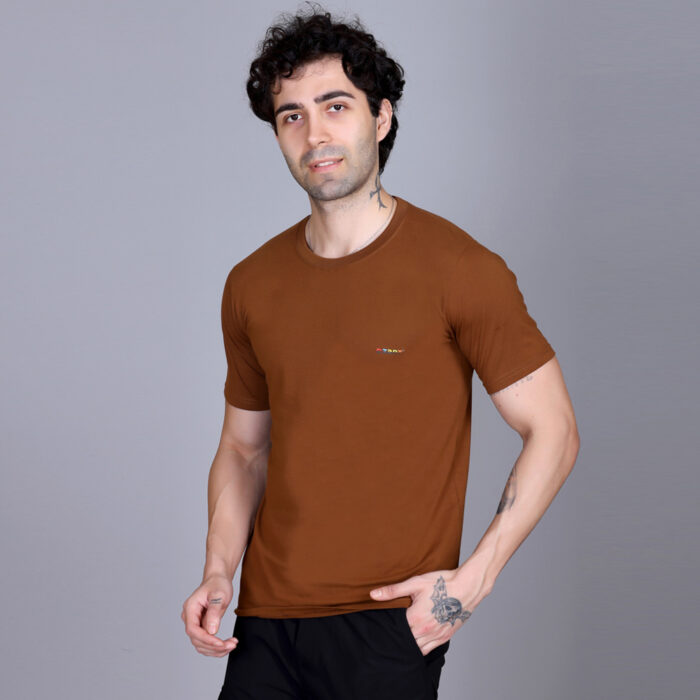 Plain Cotton Round Neck T-Shirt for Men - Lightweight & Comfortable