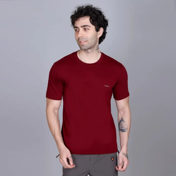 Classic Round Neck Cotton T-Shirt - Plain, Soft & Durable
