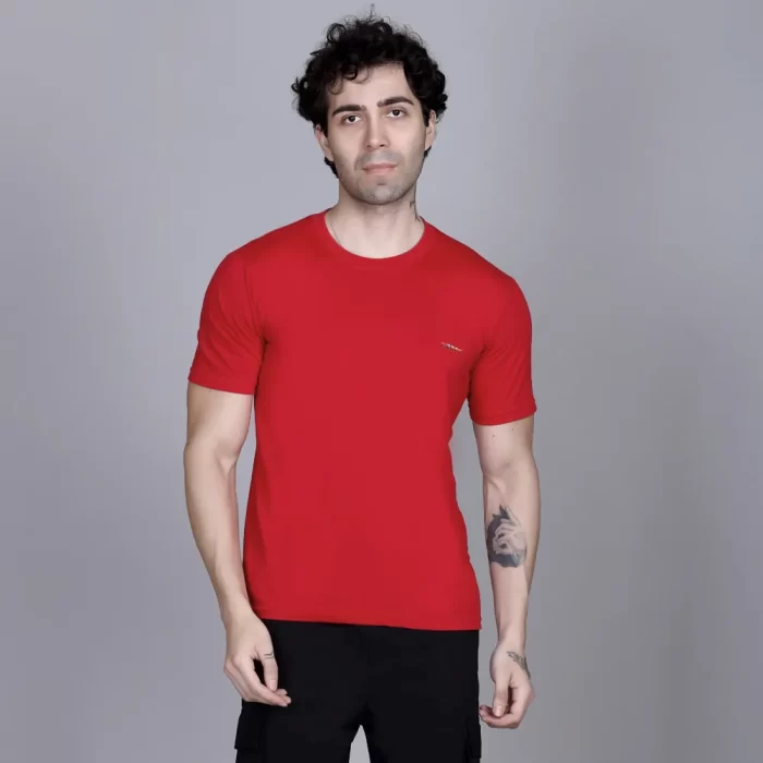 Round Neck Solid Cotton T-Shirt - Stylish & Comfortable for Daily Wear