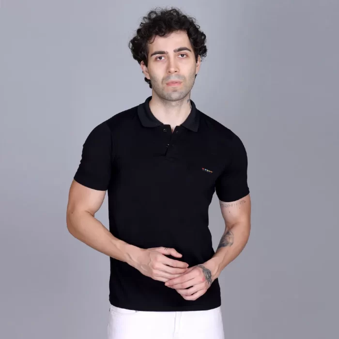 Solid Color Polo T-Shirt for Men - Cotton, Regular Fit, Everyday Wear